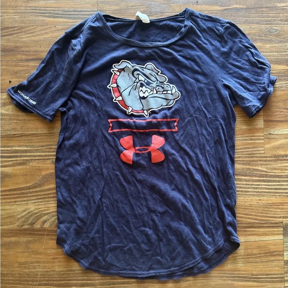 Under Armour Gonzaga University Bulldogs Shirt Shirt Small S Blue Heat Gear